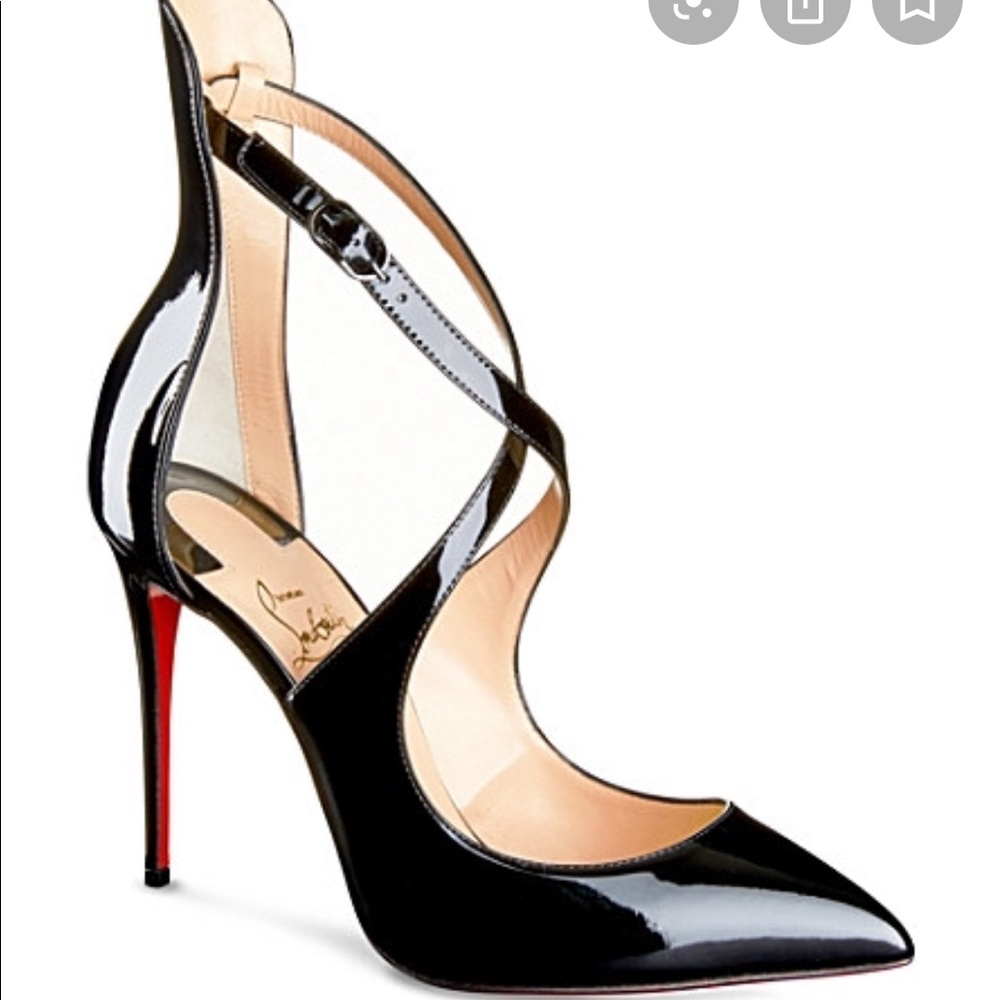 Christian Louboutin Black pumps strapped crossed